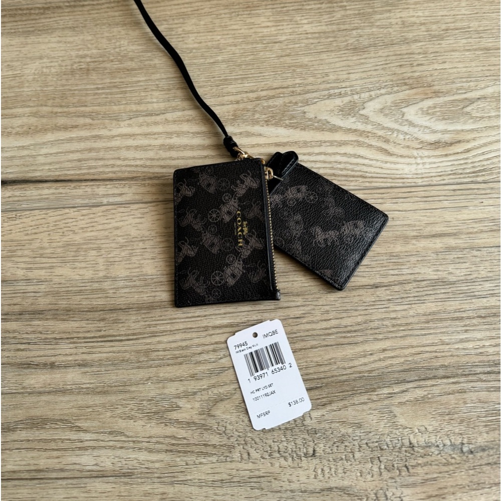 Coach card case set with strap - NWT
